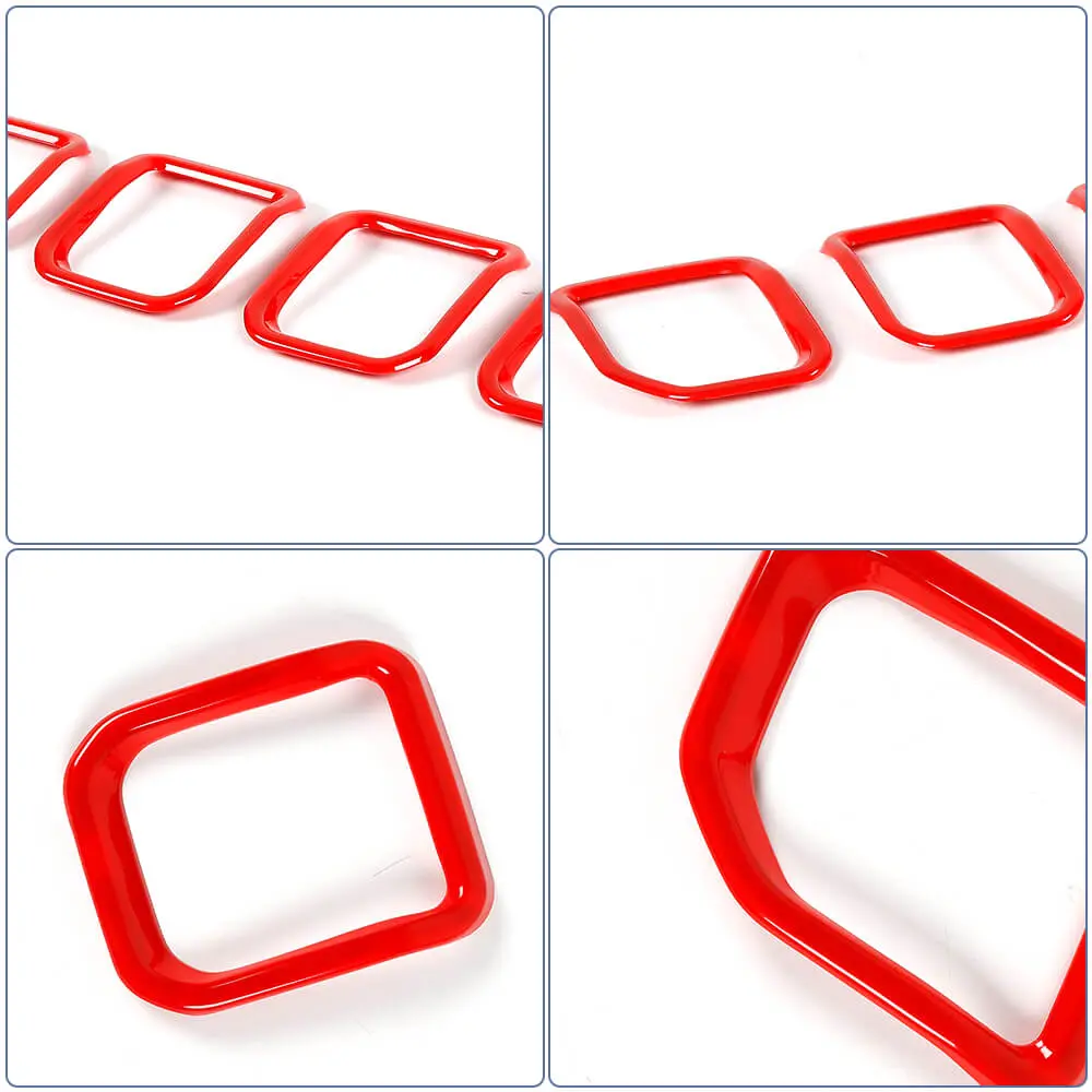 For 2022+ Jeep Compass 7 x Front Grille Grill Insert Cover Trim - Image 10
