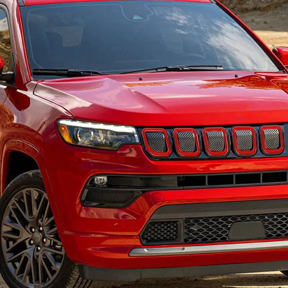 For 2022+ Jeep Compass 7 x Front Grille Grill Insert Cover Trim - Image 4