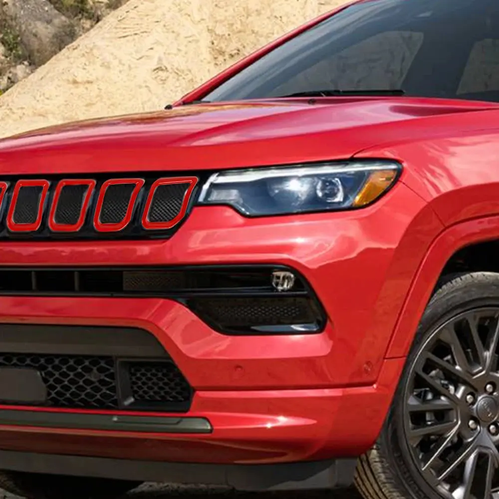 For 2022+ Jeep Compass 7 x Front Grille Grill Insert Cover Trim - Image 5