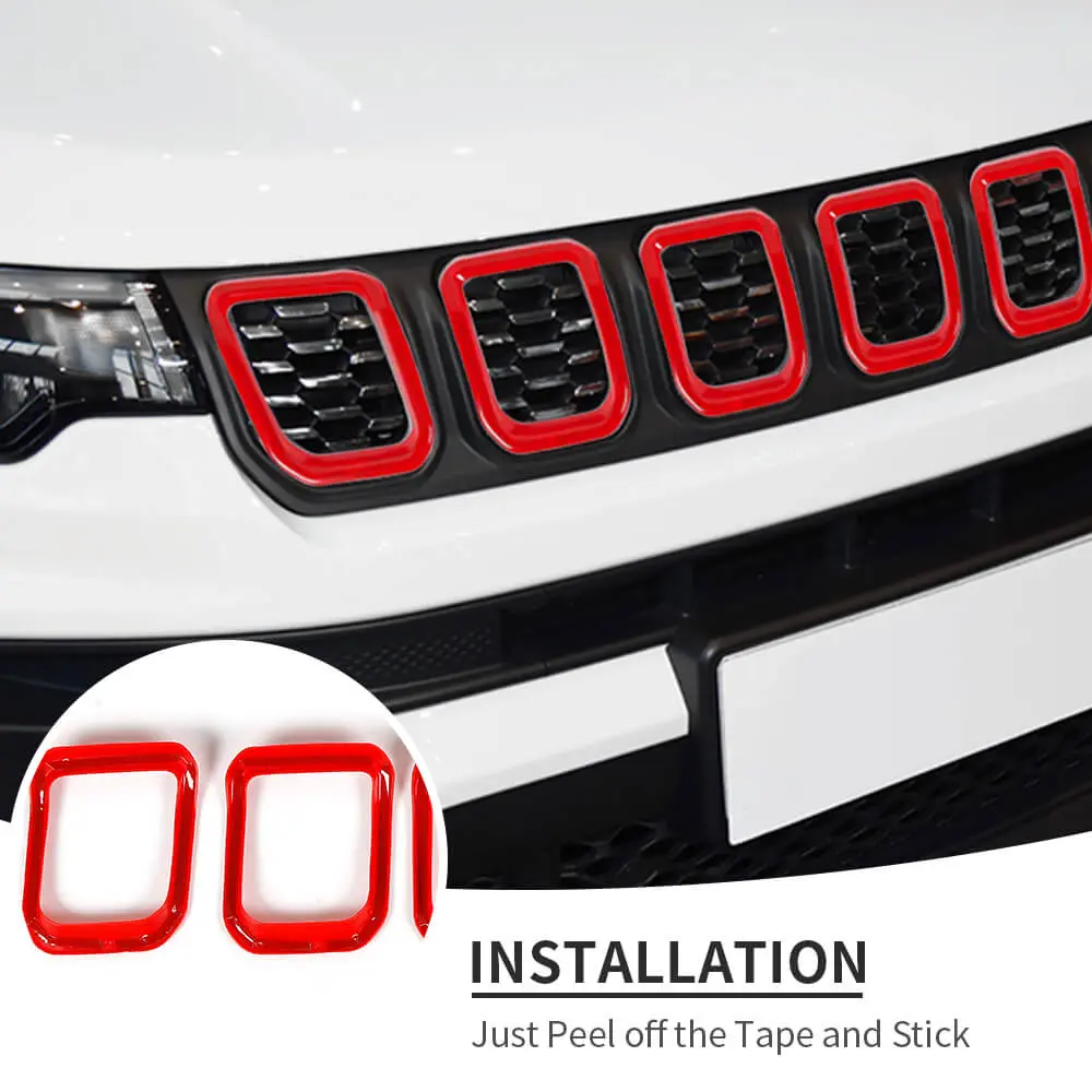 For 2022+ Jeep Compass 7 x Front Grille Grill Insert Cover Trim - Image 8