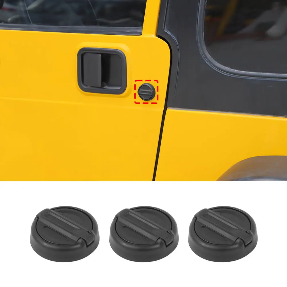For Jeep Wrangler TJ JK JL & Gladiator JT Car Door Key Jack Cover Trim Cover Black