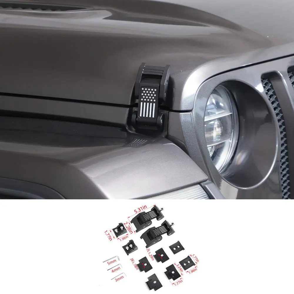 For 2007+ Jeep Wrangler JL JK Gladiator JT Hood Latch Catch Buckle USA Flag