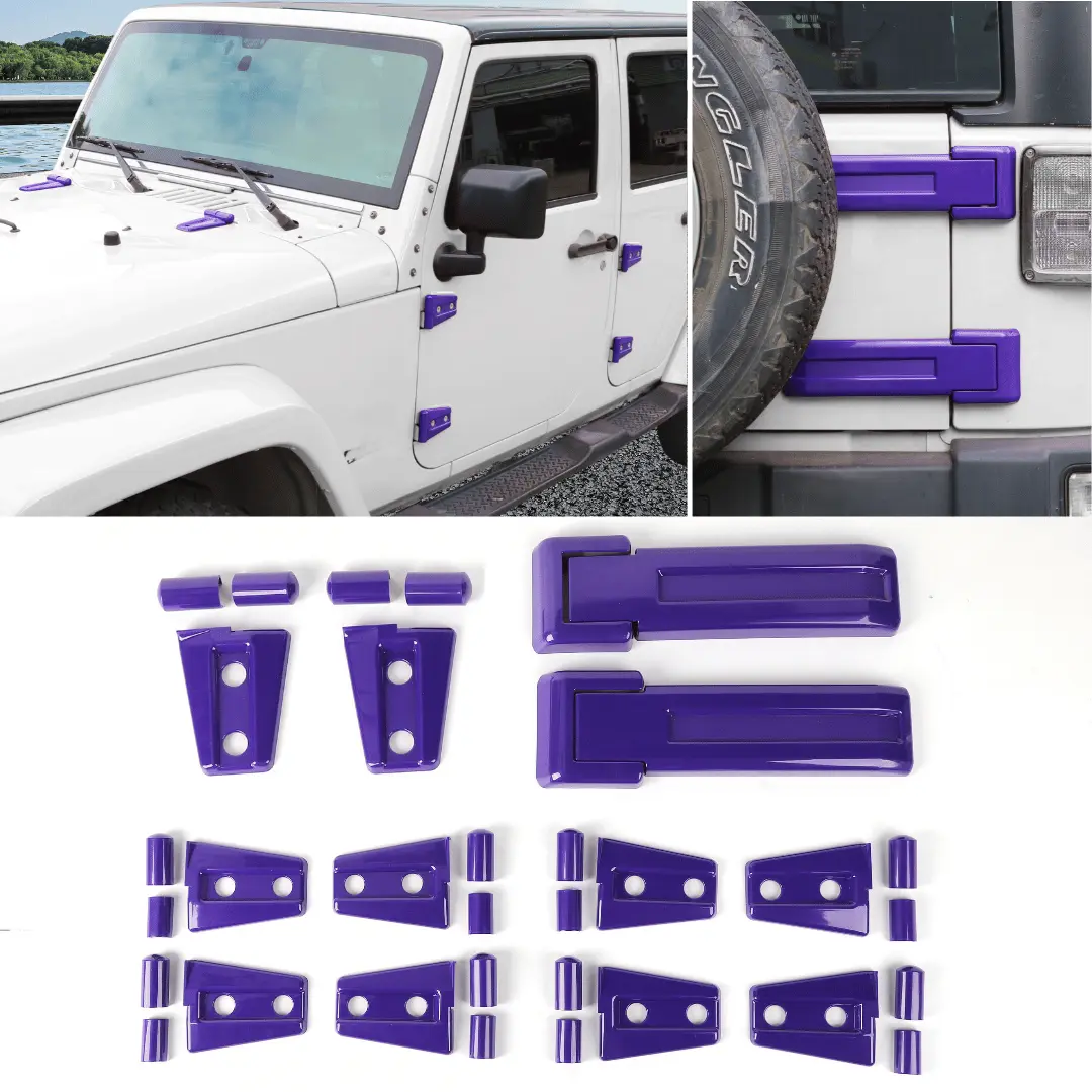 For 2007-2018 Jeep Wrangler JK 4-Dr Door/Hood/Tailgate Hinge Trim Cover 12 PCS