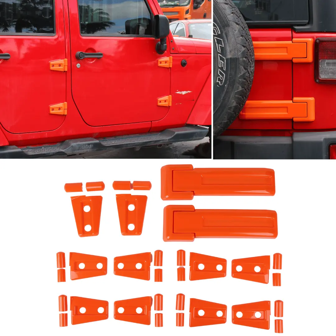 For 2007-2018 Jeep Wrangler JK 4-Dr Door/Hood/Tailgate Hinge Trim Cover 12 PCS - Image 12