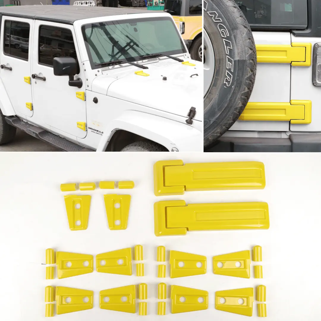 For 2007-2018 Jeep Wrangler JK 4-Dr Door/Hood/Tailgate Hinge Trim Cover 12 PCS - Image 13