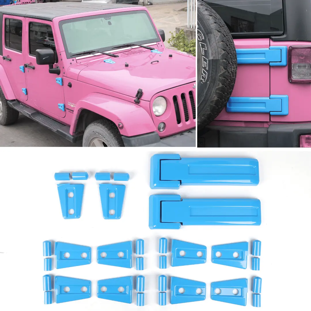 For 2007-2018 Jeep Wrangler JK 4-Dr Door/Hood/Tailgate Hinge Trim Cover 12 PCS - Image 14