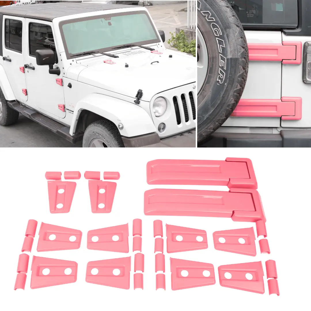 For 2007-2018 Jeep Wrangler JK 4-Dr Door/Hood/Tailgate Hinge Trim Cover 12 PCS - Image 15
