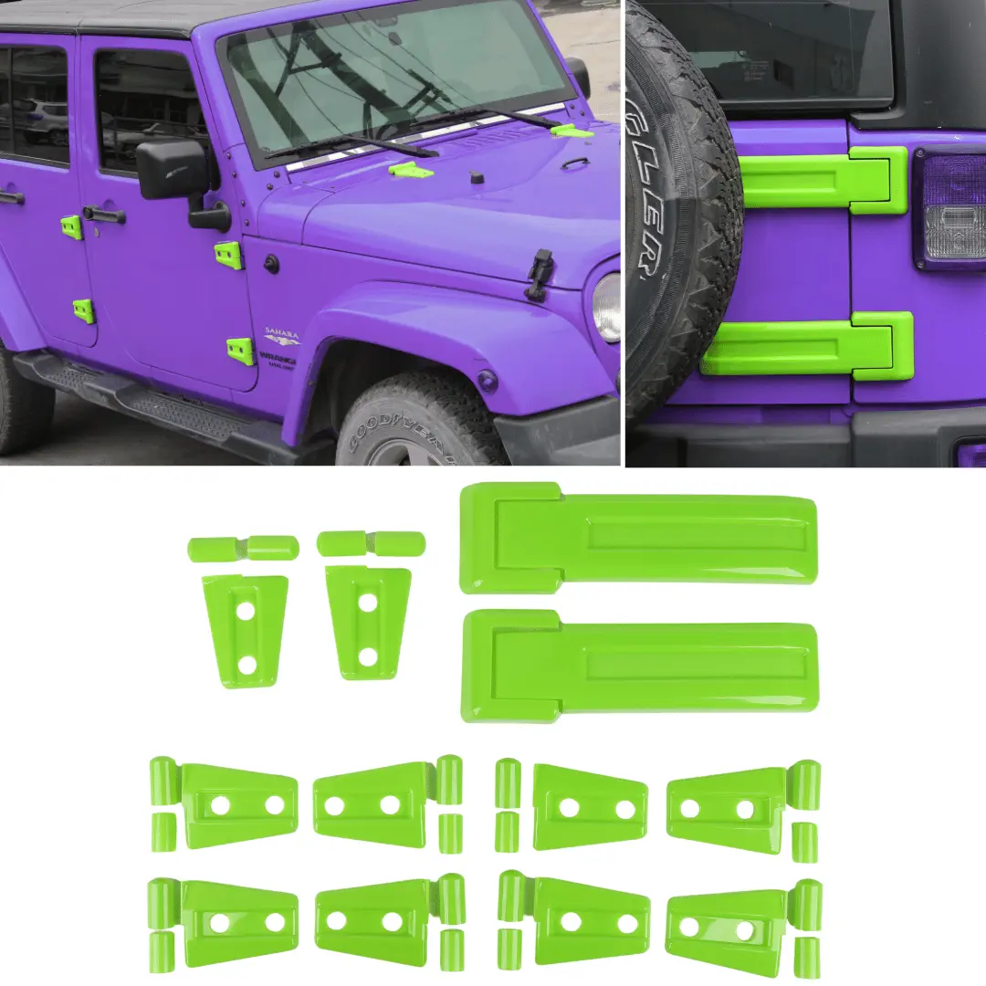 For 2007-2018 Jeep Wrangler JK 4-Dr Door/Hood/Tailgate Hinge Trim Cover 12 PCS - Image 16