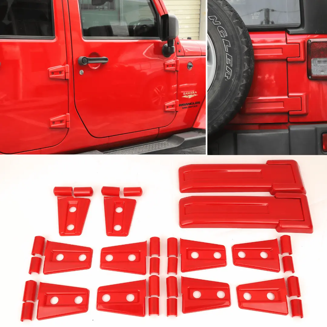 For 2007-2018 Jeep Wrangler JK 4-Dr Door/Hood/Tailgate Hinge Trim Cover 12 PCS - Image 17