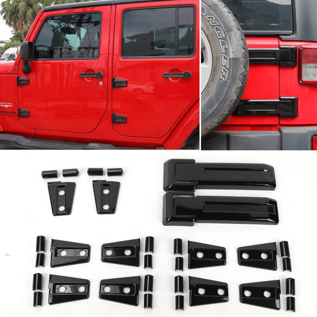 For 2007-2018 Jeep Wrangler JK 4-Dr Door/Hood/Tailgate Hinge Trim Cover 12 PCS - Image 18