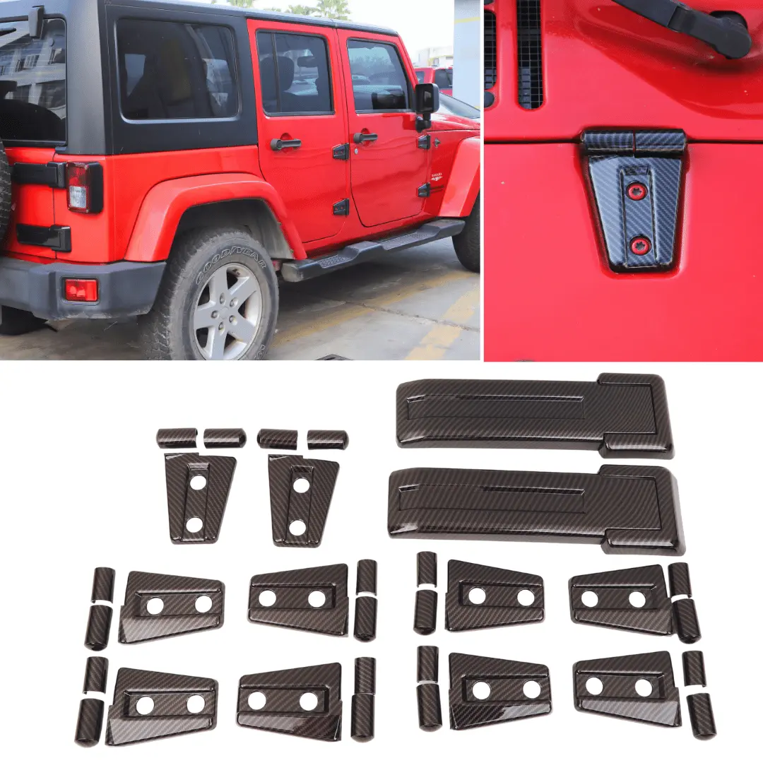 For 2007-2018 Jeep Wrangler JK 4-Dr Door/Hood/Tailgate Hinge Trim Cover 12 PCS - Image 19