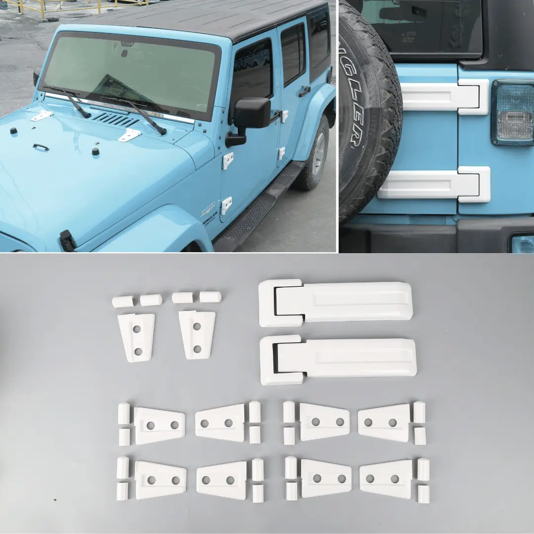 For 2007-2018 Jeep Wrangler JK 4-Dr Door/Hood/Tailgate Hinge Trim Cover 12 PCS - Image 20