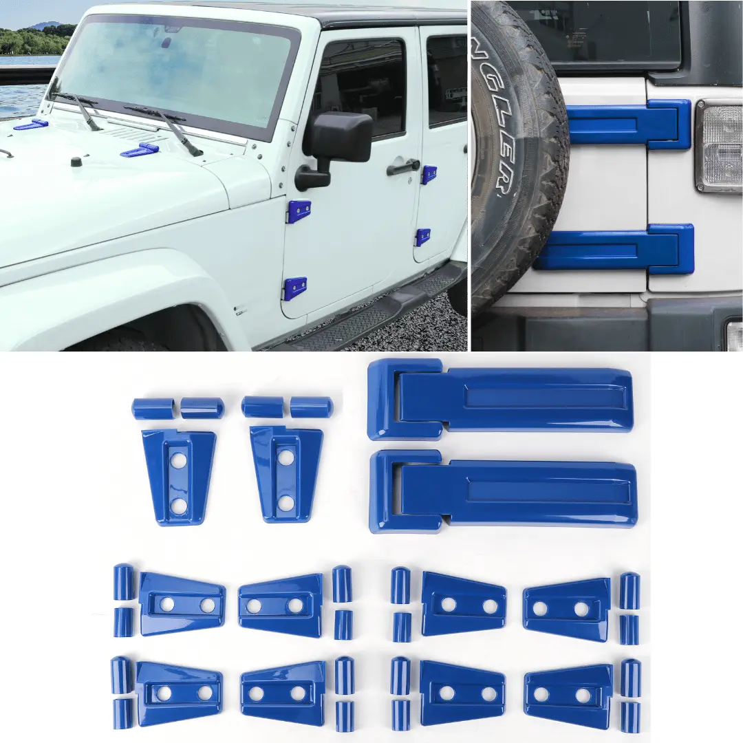 For 2007-2018 Jeep Wrangler JK 4-Dr Door/Hood/Tailgate Hinge Trim Cover 12 PCS - Image 21