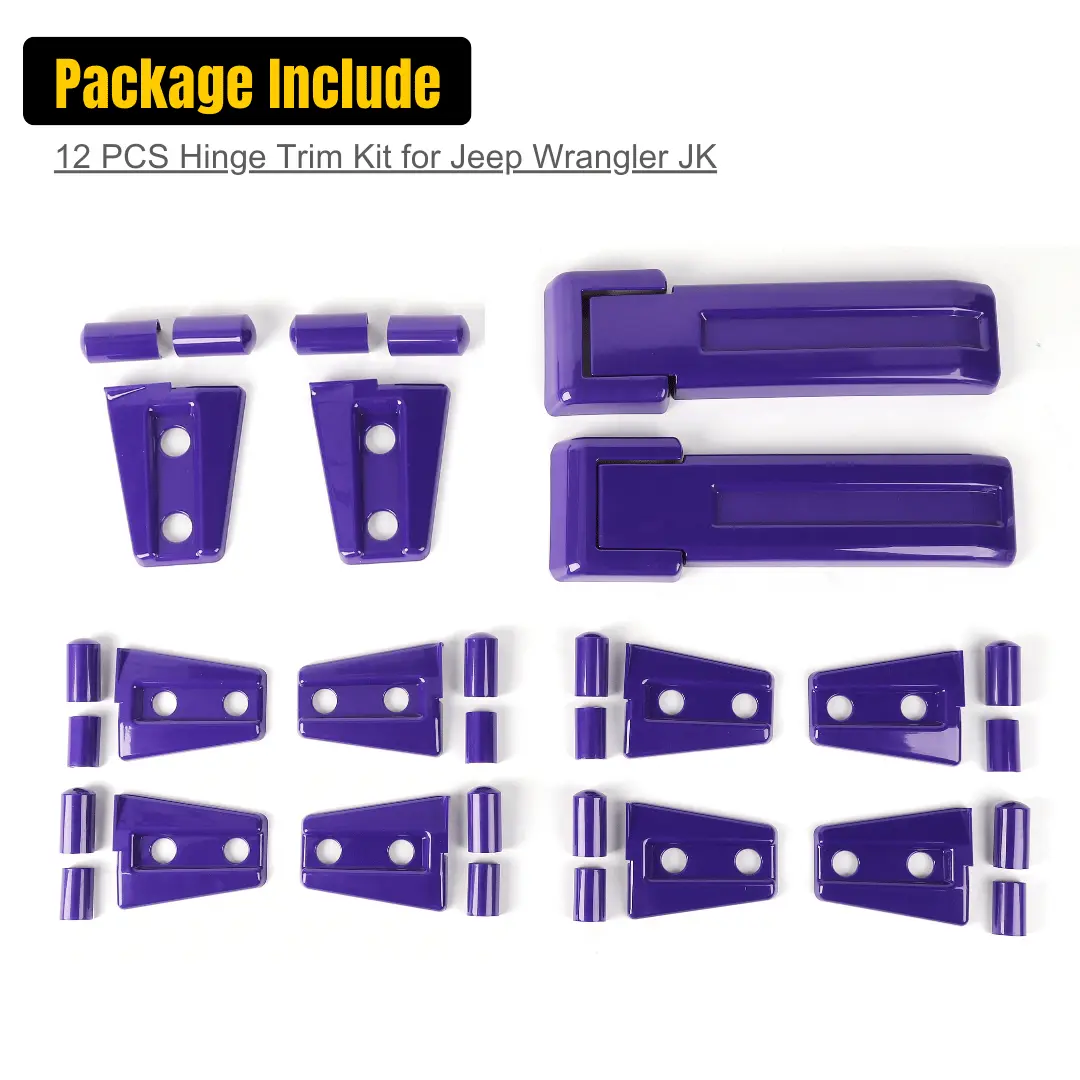 For 2007-2018 Jeep Wrangler JK 4-Dr Door/Hood/Tailgate Hinge Trim Cover 12 PCS - Image 9