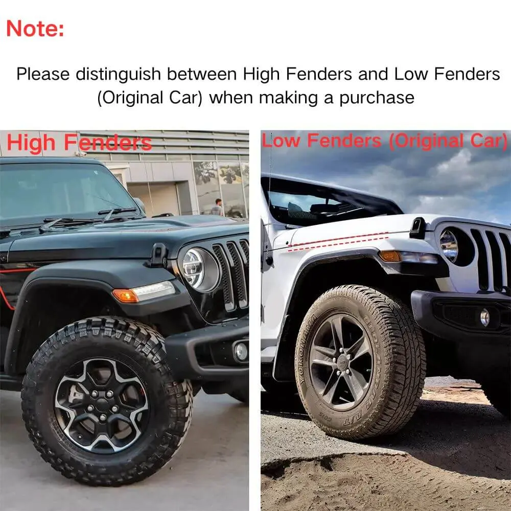 For 2018+ Jeep Wrangler JL Front & Rear Fender Flares Extensions - Image 2