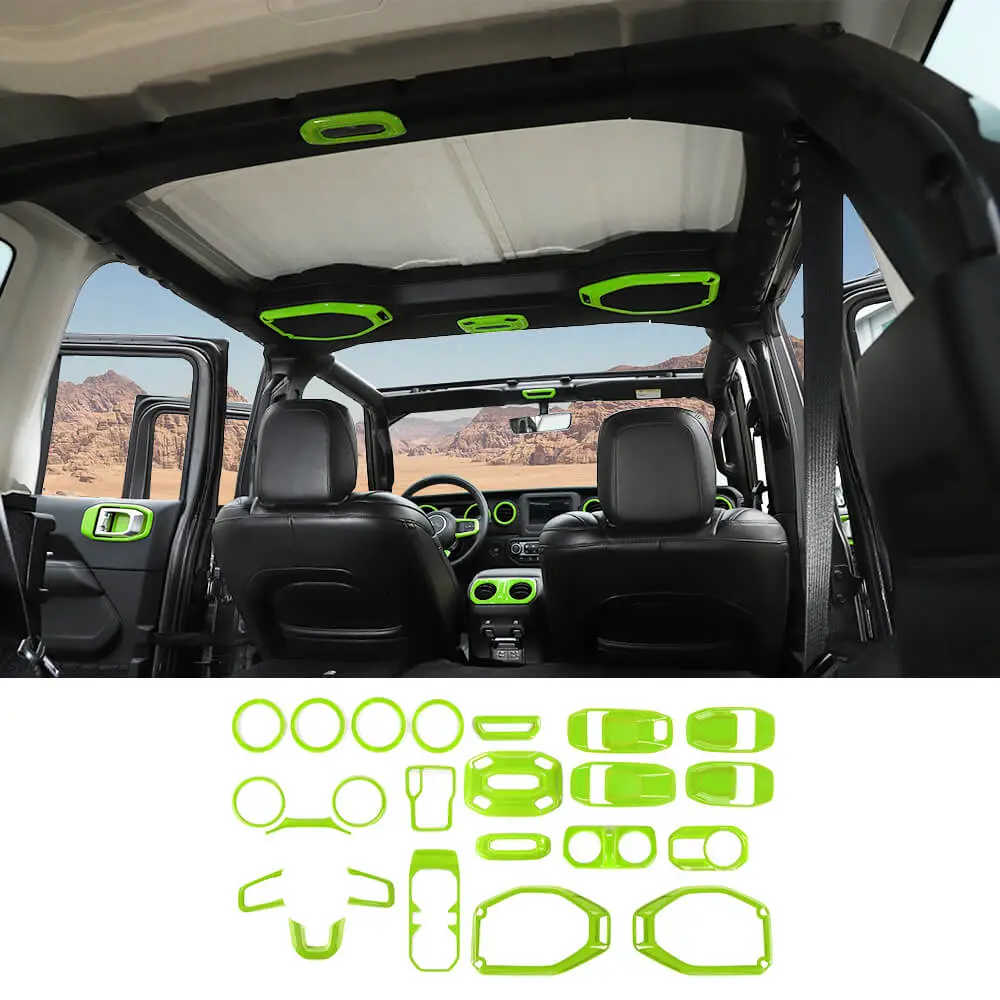 For 2018-2023 Jeep Wrangler JLU & Gladiator JT Full Set Interior Decoration Trim Kit 4Door 23PCS - Image 13