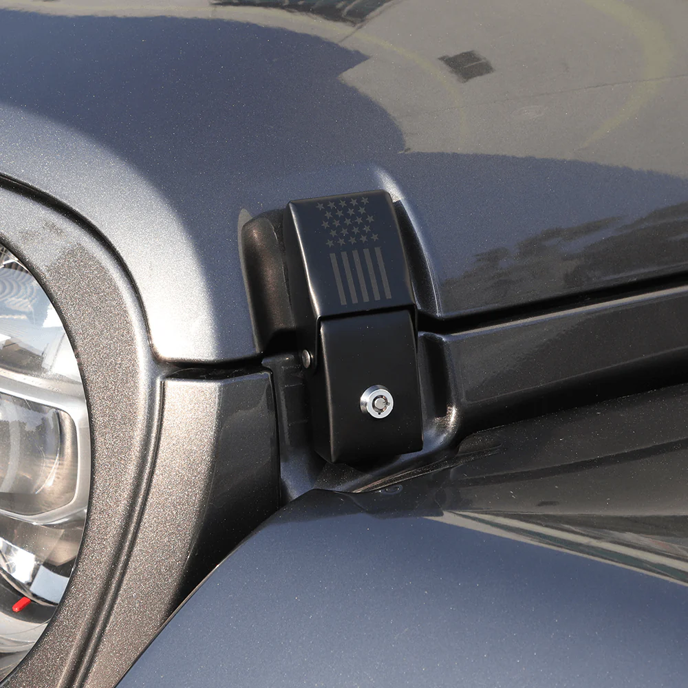 For 2007+ Jeep Wrangler JK JKU JL JLU Gladiator JT Latch Locking Hood Catch Kit - Image 3