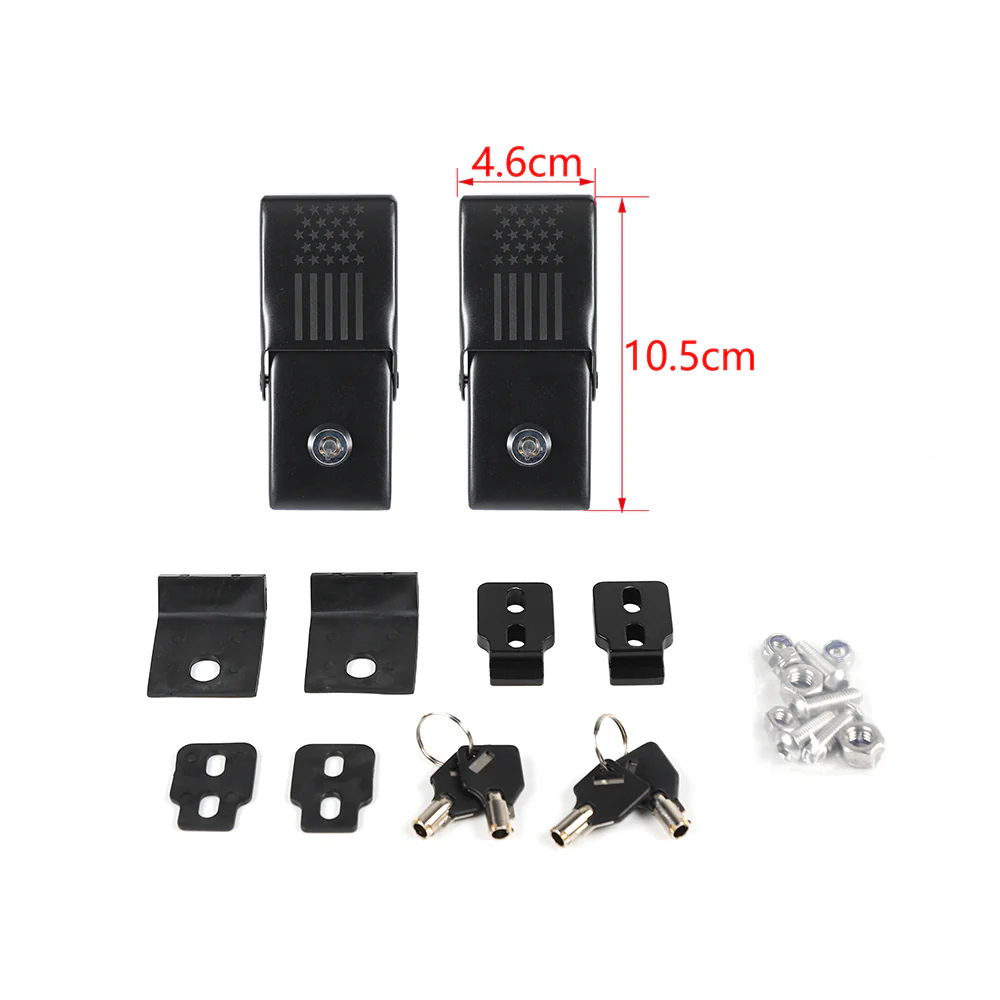 For 2007+ Jeep Wrangler JK JKU JL JLU Gladiator JT Latch Locking Hood Catch Kit - Image 8