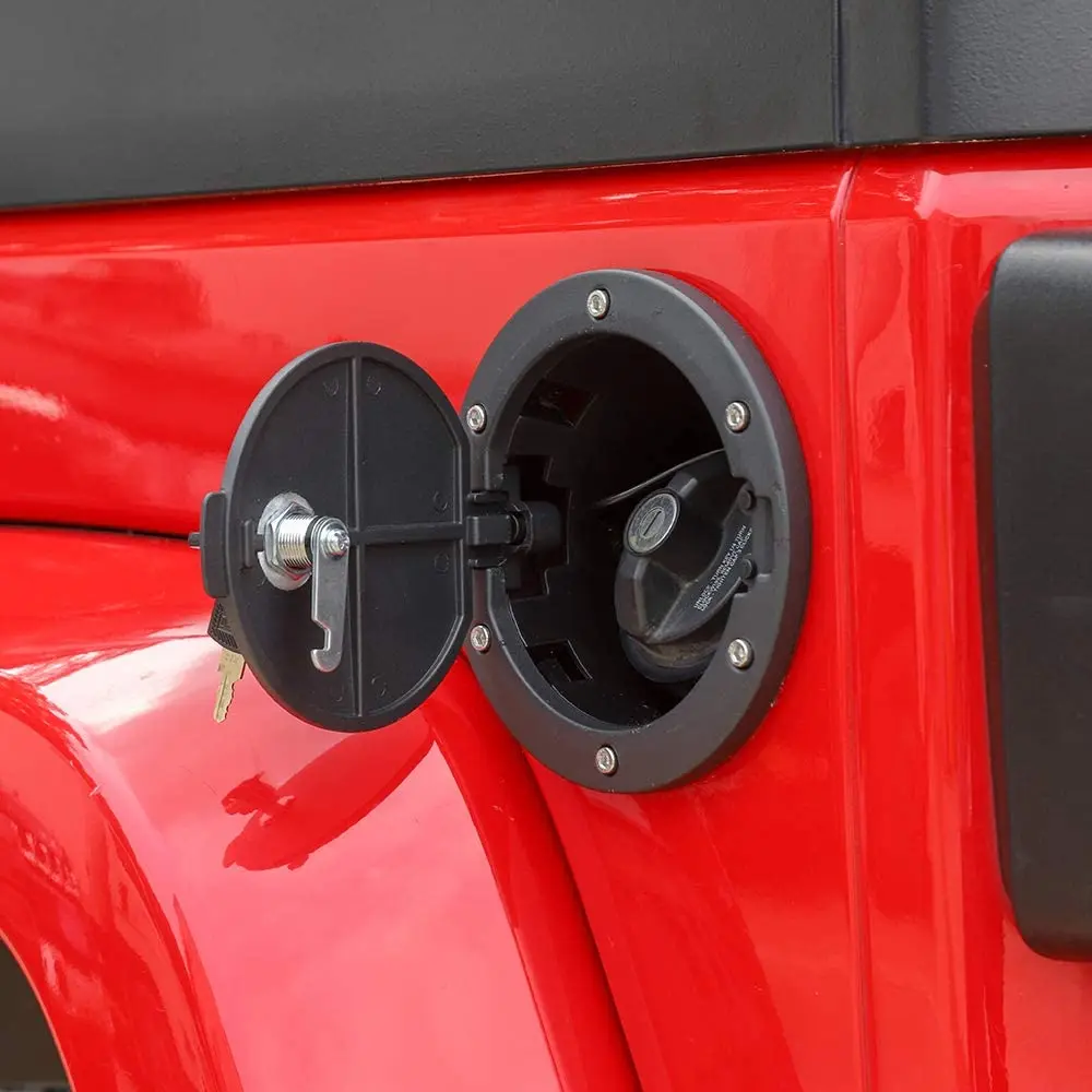 For 2007-2018 Jeep Wrangler JK Locking Gas Cap Cover Fuel Door (Locking Type) - Image 5