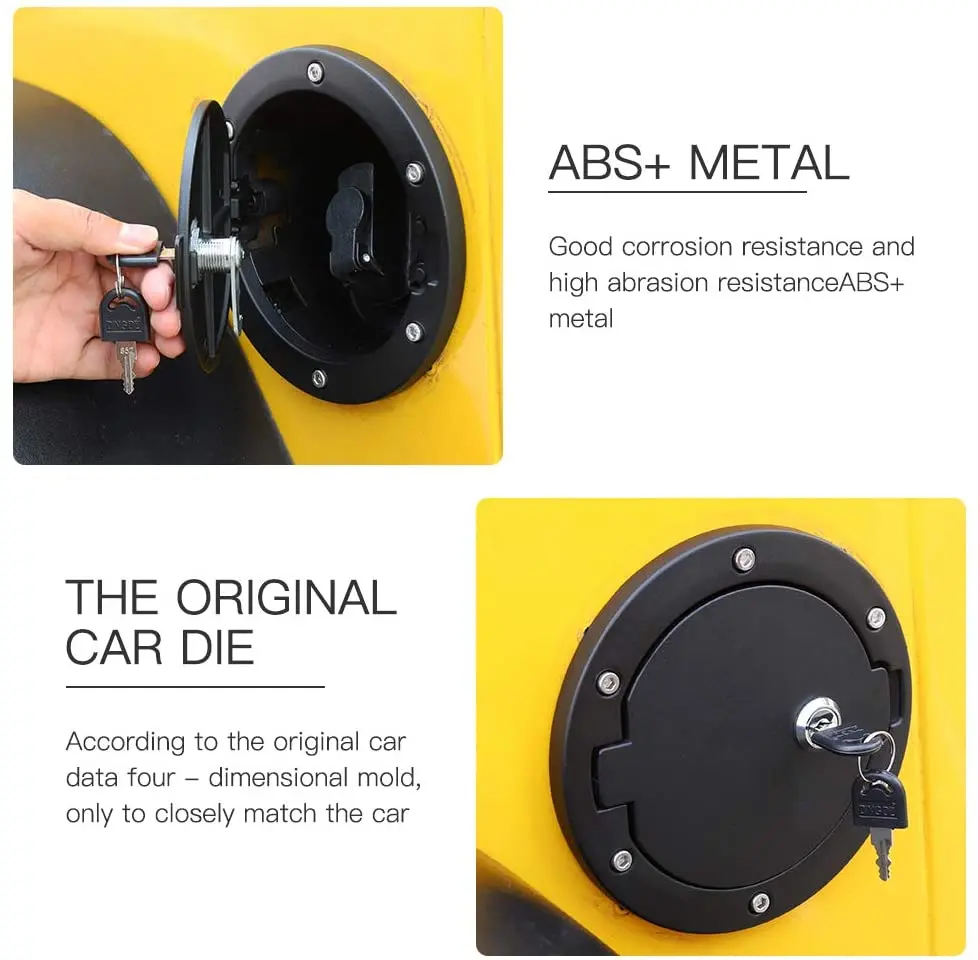 For 1997-2006 Jeep Wrangler TJ Locking Gas Cap Cover Fuel Door - Image 4