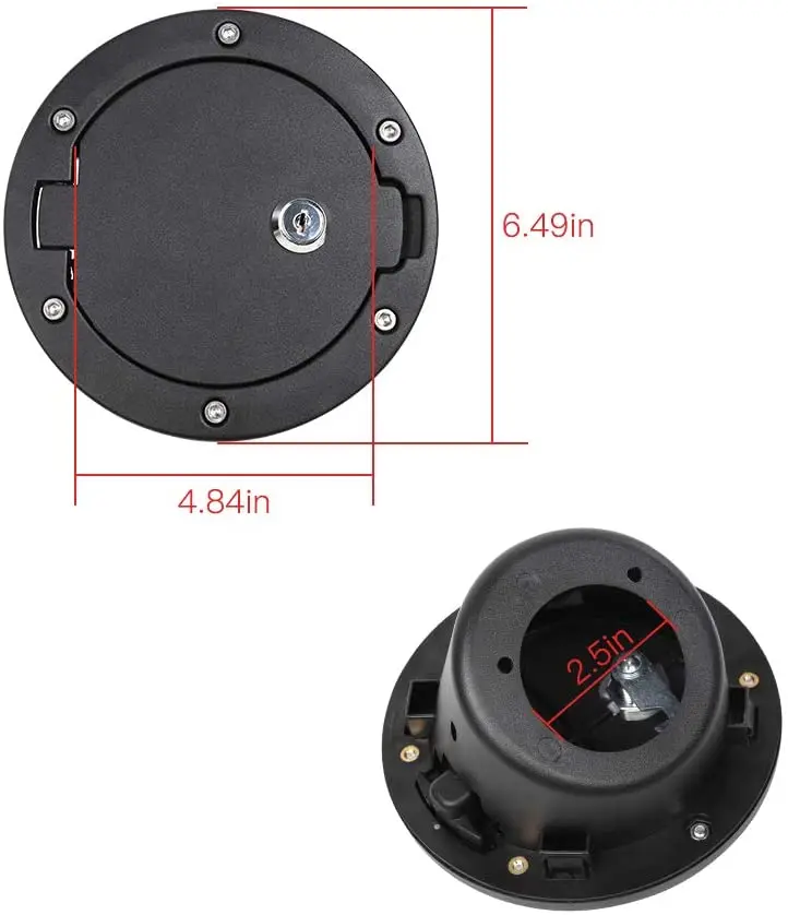 For 1997-2006 Jeep Wrangler TJ Locking Gas Cap Cover Fuel Door - Image 5