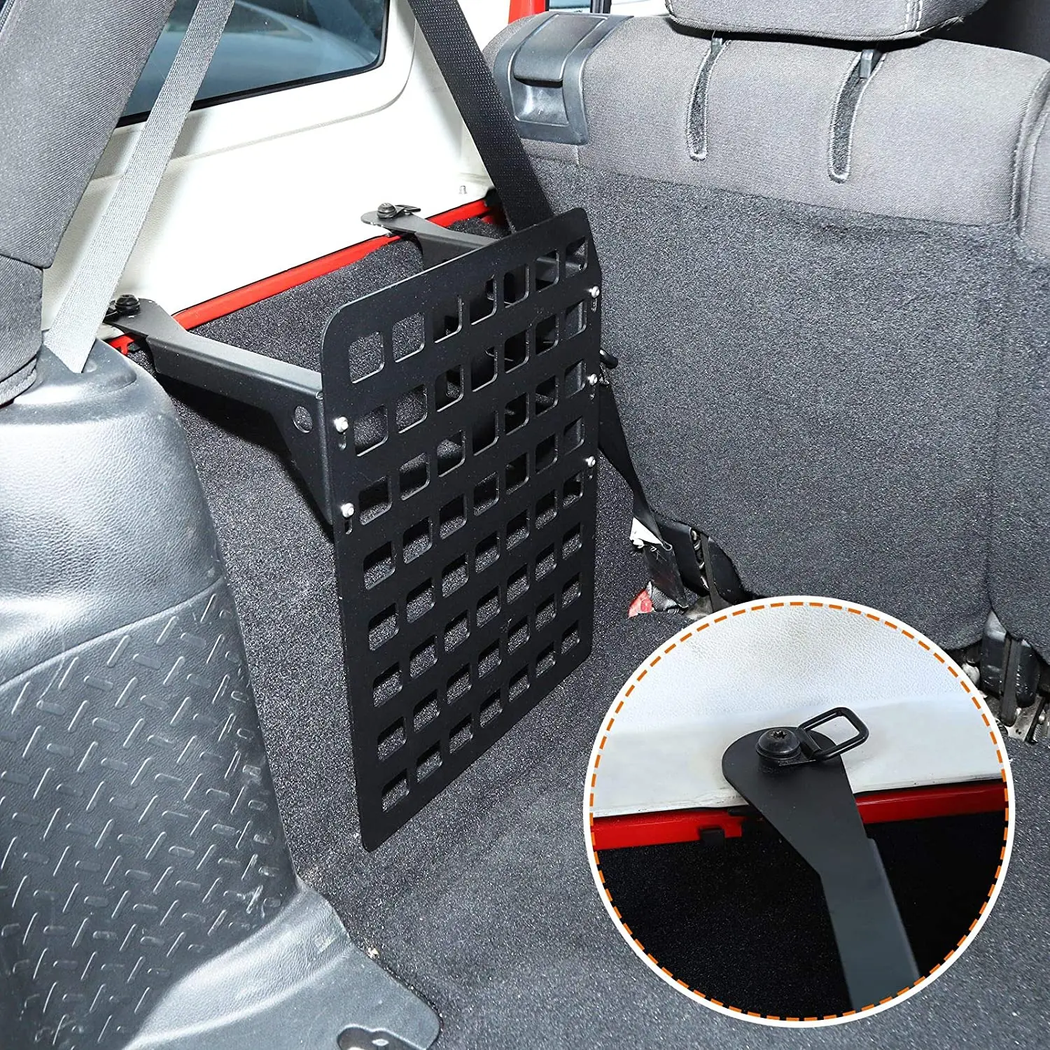 For 2007-2018 Jeep Wrangler JKU Unlimited 4-Door Metal Trunk MOLLE Panel | Modular Tactical Storage System (Left Side) - Image 4