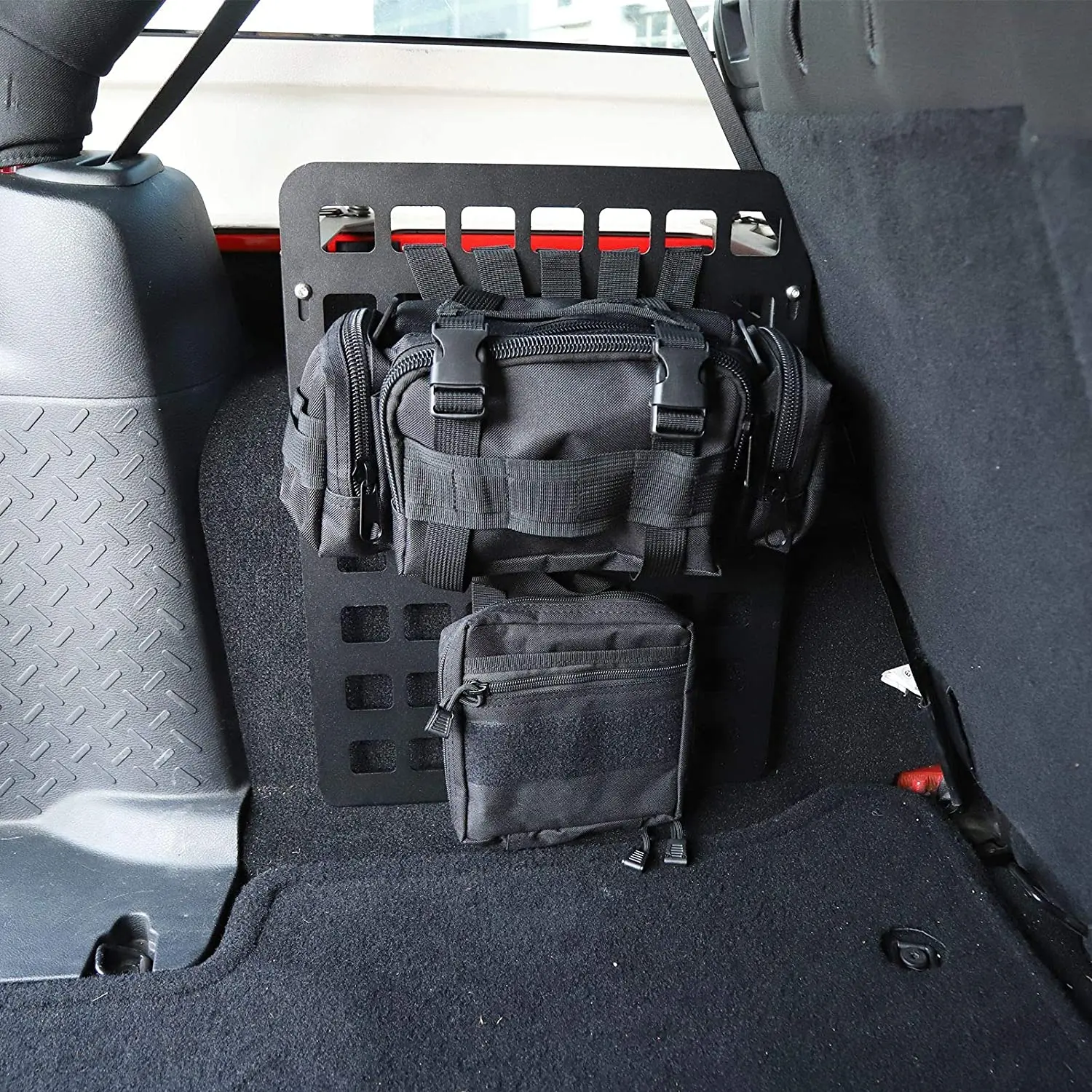 For 2007-2018 Jeep Wrangler JKU Unlimited 4-Door Metal Trunk MOLLE Panel | Modular Tactical Storage System (Left Side) - Image 6