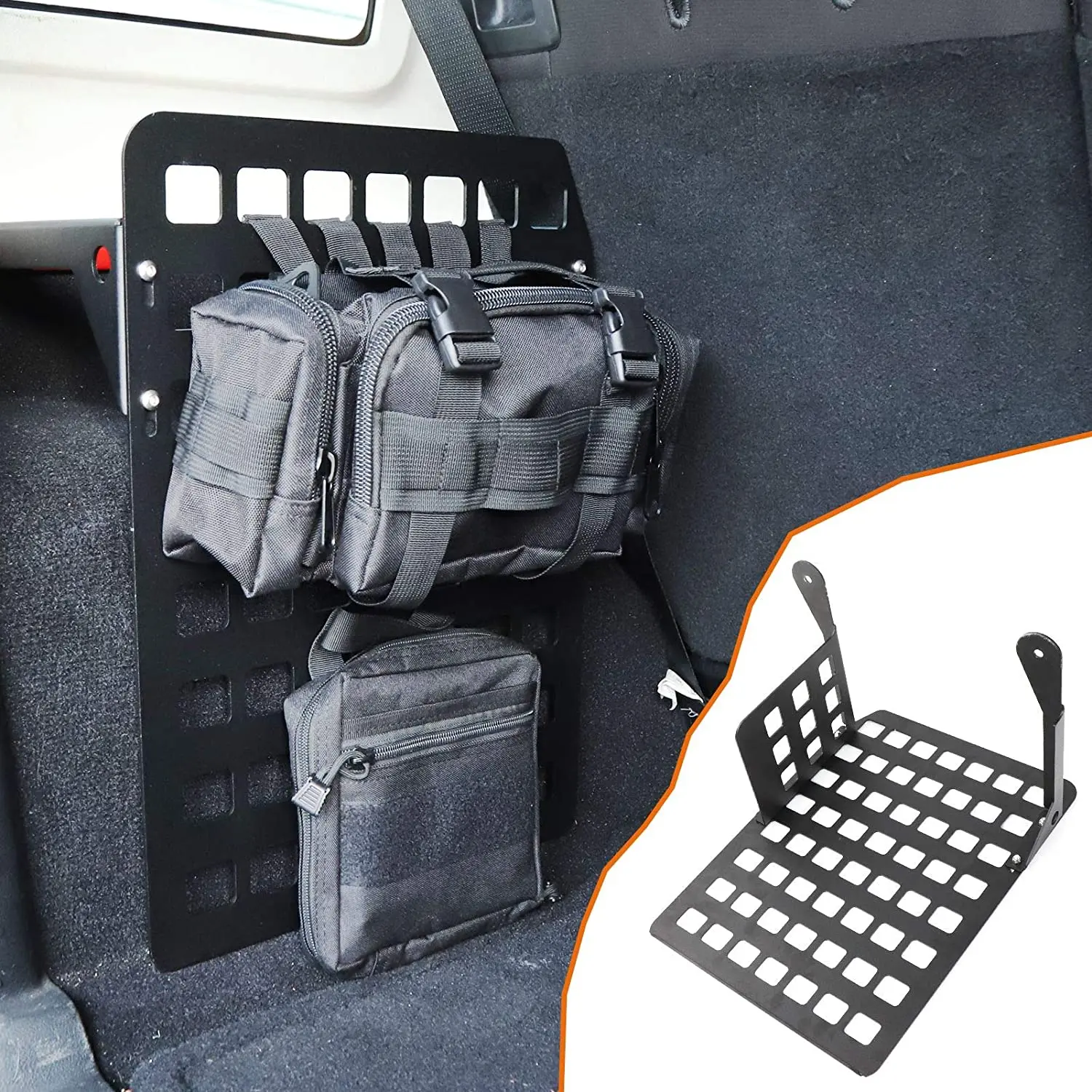 For 2007-2018 Jeep Wrangler JKU Unlimited 4-Door Metal Trunk MOLLE Panel | Modular Tactical Storage System (Left Side) - Image 7