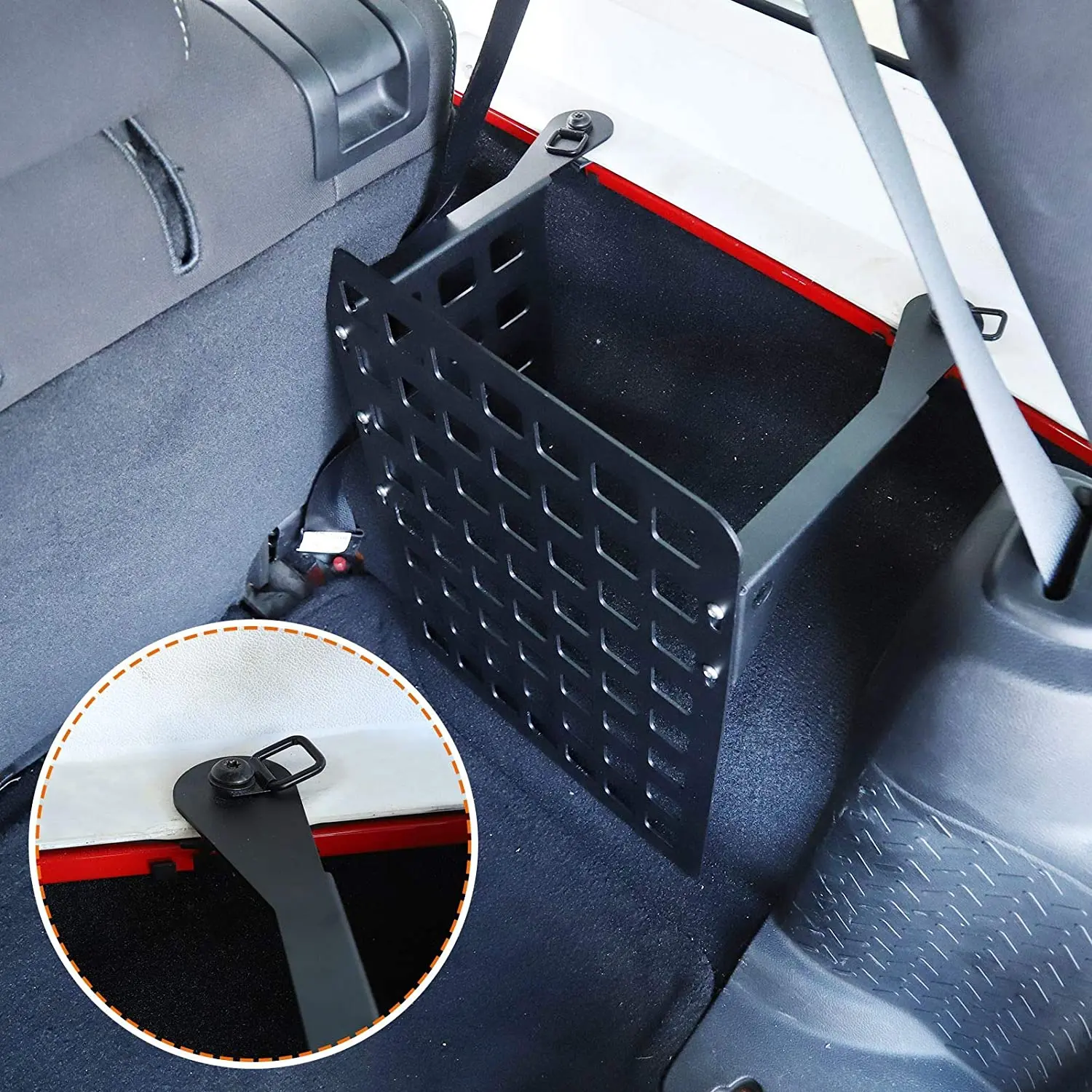 For 2007-2018 Jeep Wrangler JKU & Unlimited 4-Door Rear Trunk Cargo Rack Shelf Cargo Storage Box (Right Side) - Image 2