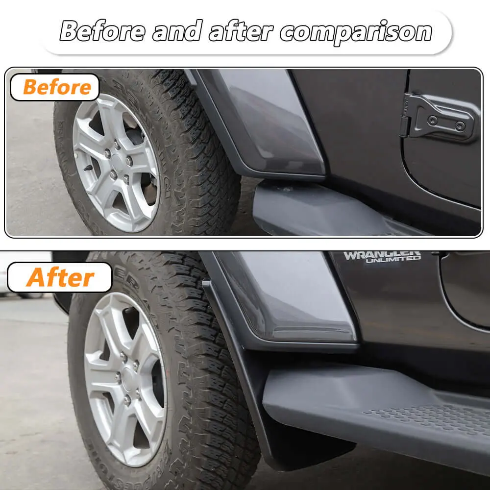 For Jeep Wrangler JL Sahara Sport Mud Flaps Splash Guards 4pcs (NOT FITS Rubicon/ 4xe) - Image 2