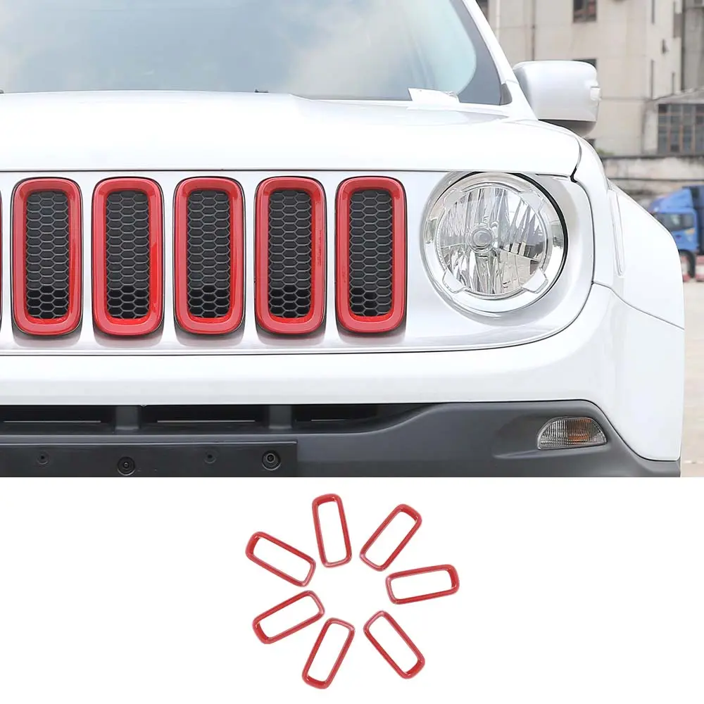 For 2015-2018 Jeep Renegade Front Grille Insert Grill Bezel Cover Trim Kit - Image 8