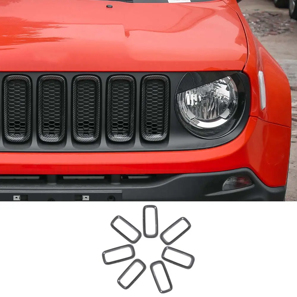 For 2015-2018 Jeep Renegade Front Grille Insert Grill Bezel Cover Trim Kit - Image 9