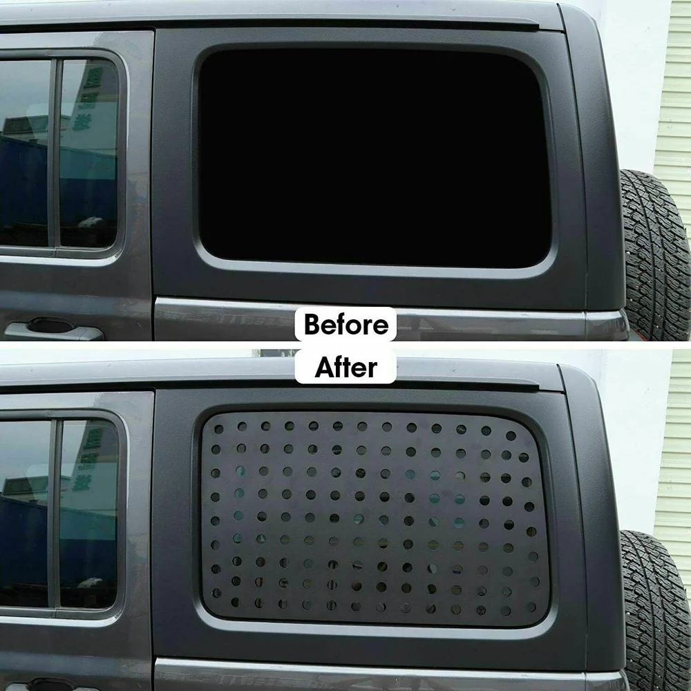 For 2018+ Jeep Wrangler JL Rear Door Window Glass Panel Trim Cover - Image 2