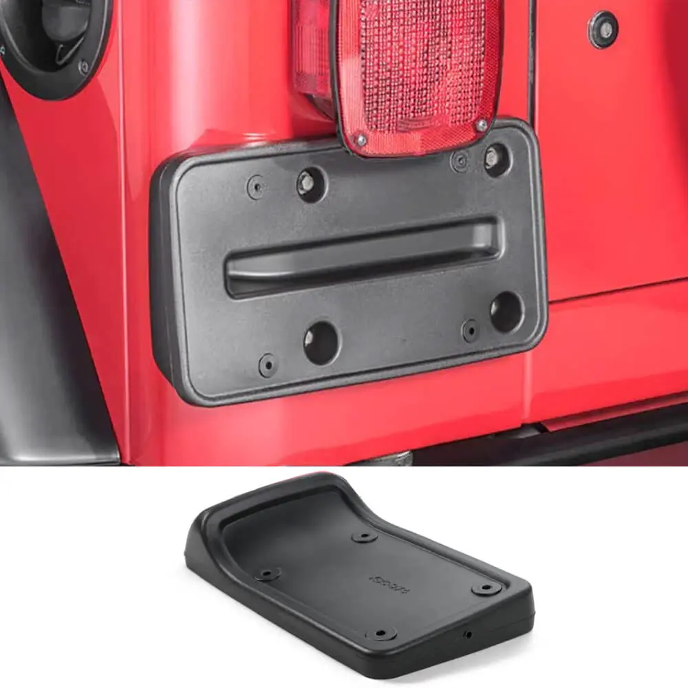 For 1997-2006 Jeep Wrangler TJ Rear License Plate Frame Holder Mount Bracket Black