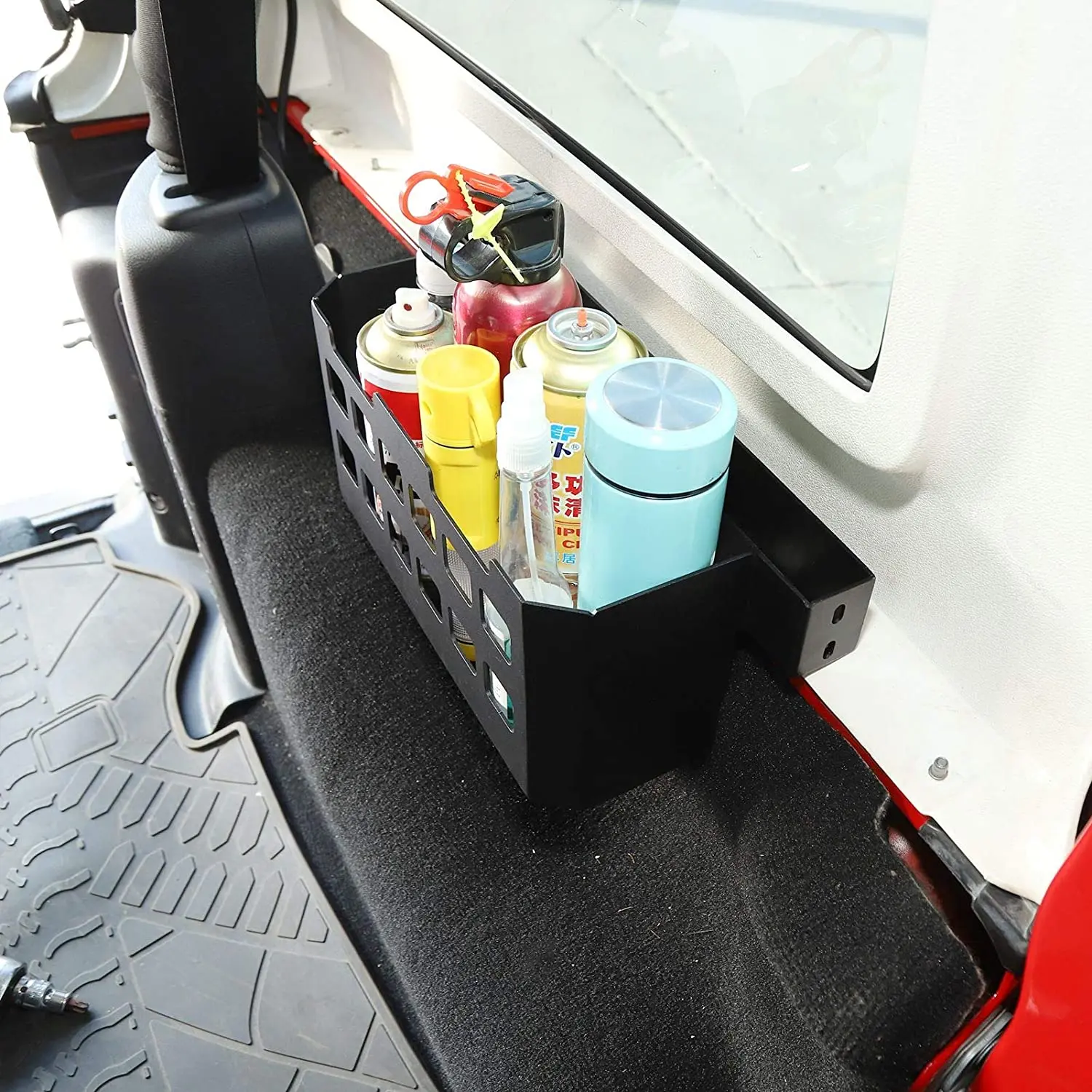 For Jeep Wrangler TJ JK JL Side Rear Trunk Cargo Rack Shelf Organizer Storage Tray Basket Holder - Image 7