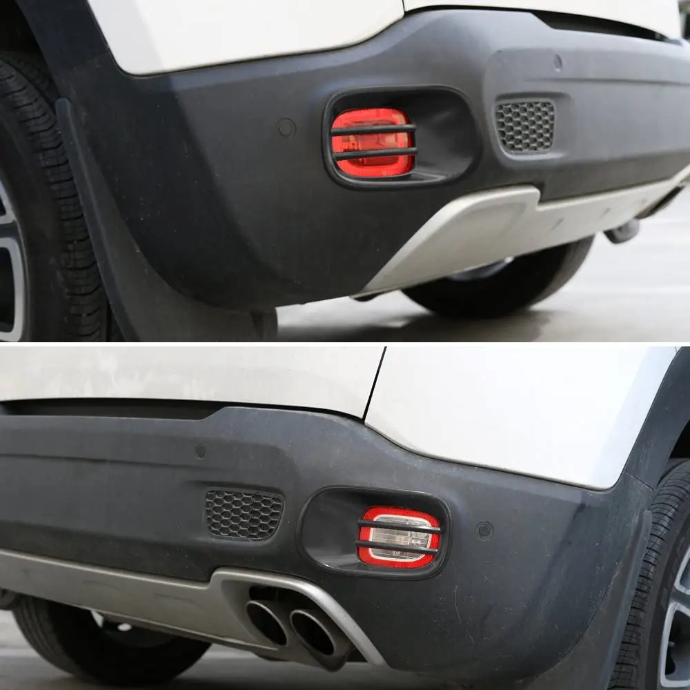 For 2015+ Jeep Renegade Rear Tail Fog Light Lamp Guard Trim Bezel - Image 3
