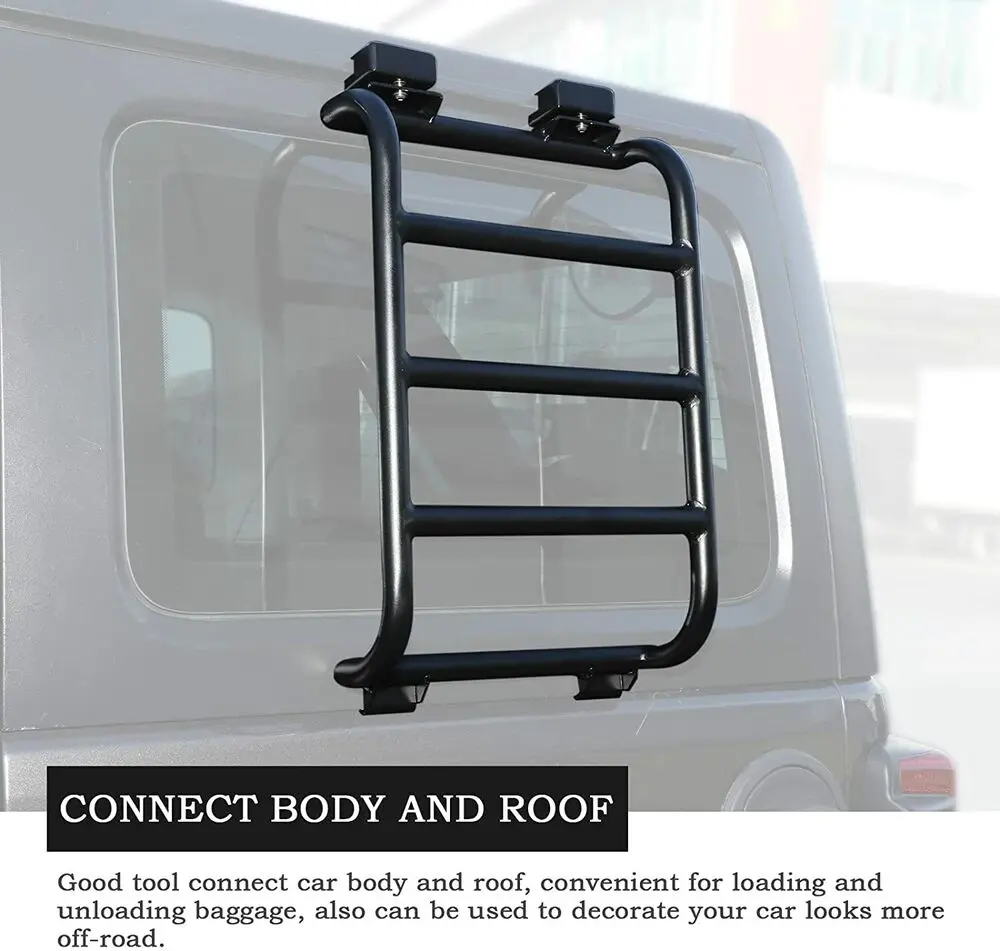 For 2018+ Jeep Wrangler JL Rear Window Extension Climbing Ladder Aluminum Alloy - Image 5