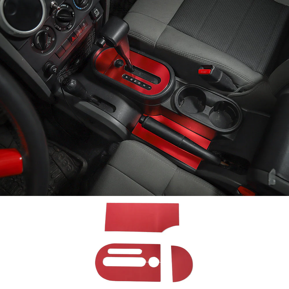For 2007-2010 Jeep Wrangler JK Interior Center Gear Shift Box Panel Trim Bezels