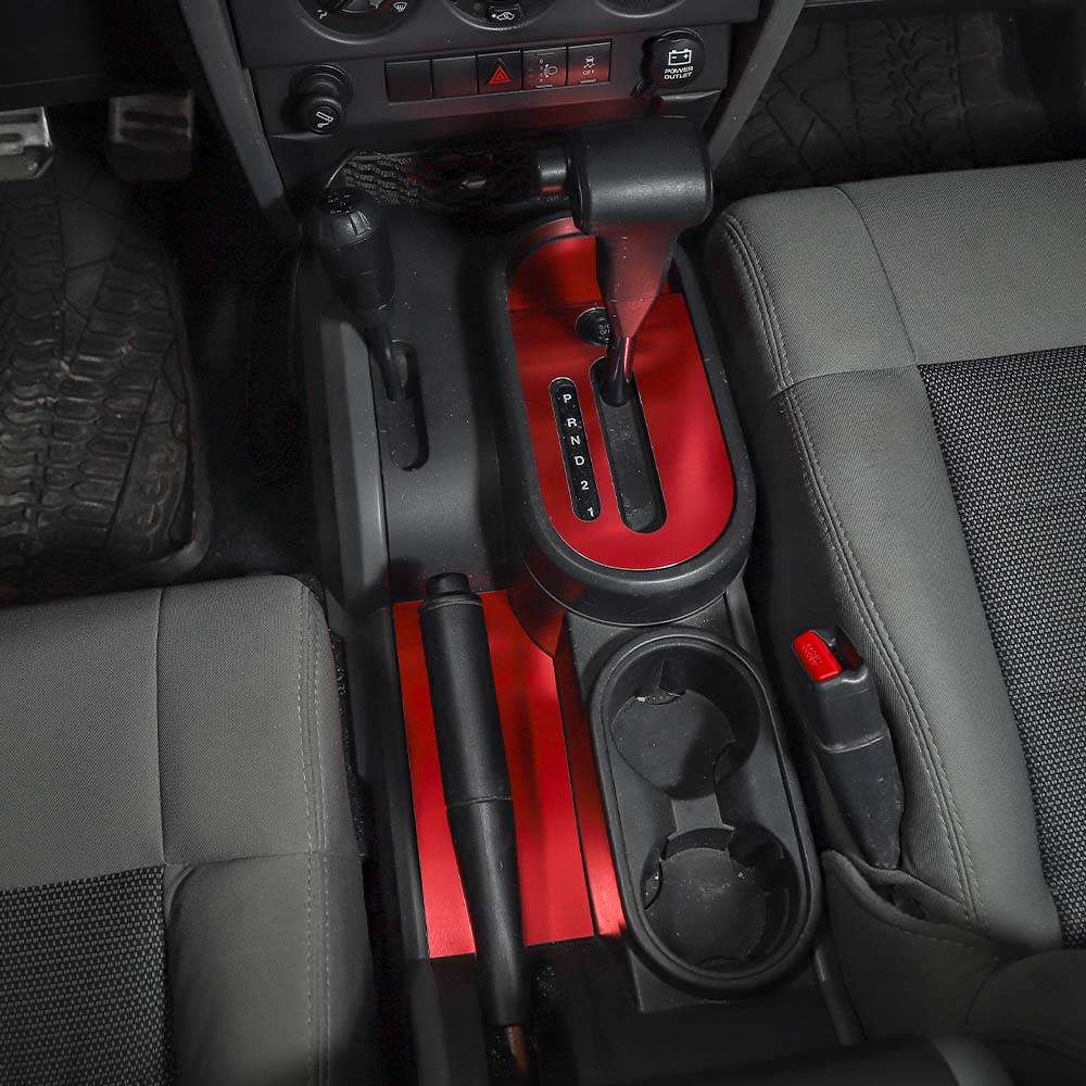 For 2007-2010 Jeep Wrangler JK Interior Center Gear Shift Box Panel Trim Bezels - Image 2