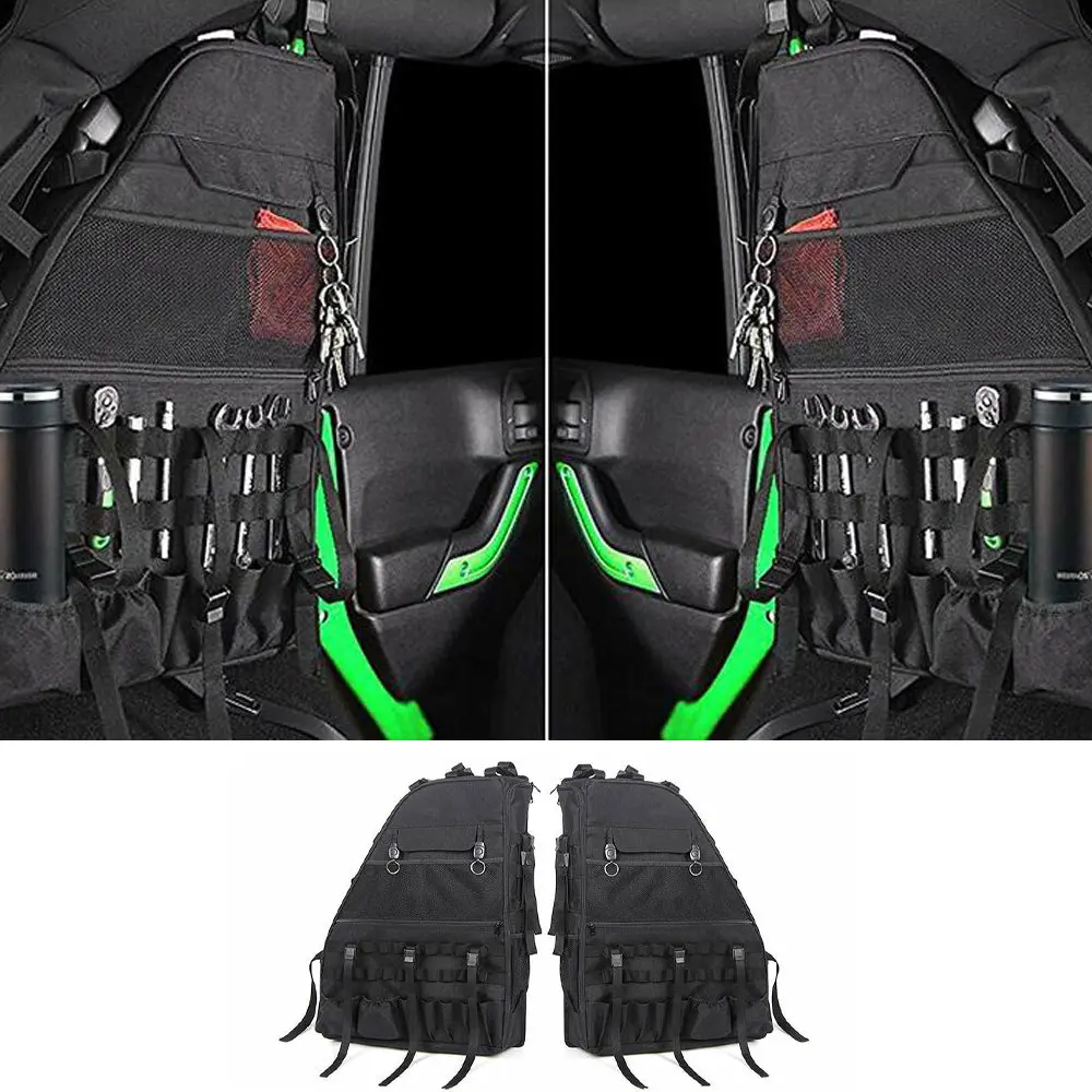 For Jeep Wrangler JK JKU 4 Doors Trunk Roll Bar Storage Bag Cage Multi-Pockets