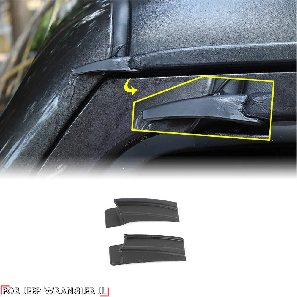For 2018+ Jeep Wrangler JL & Gladiator JT Roof Rainwater Shield Diversion Slot Extend 2pcs - Image 2