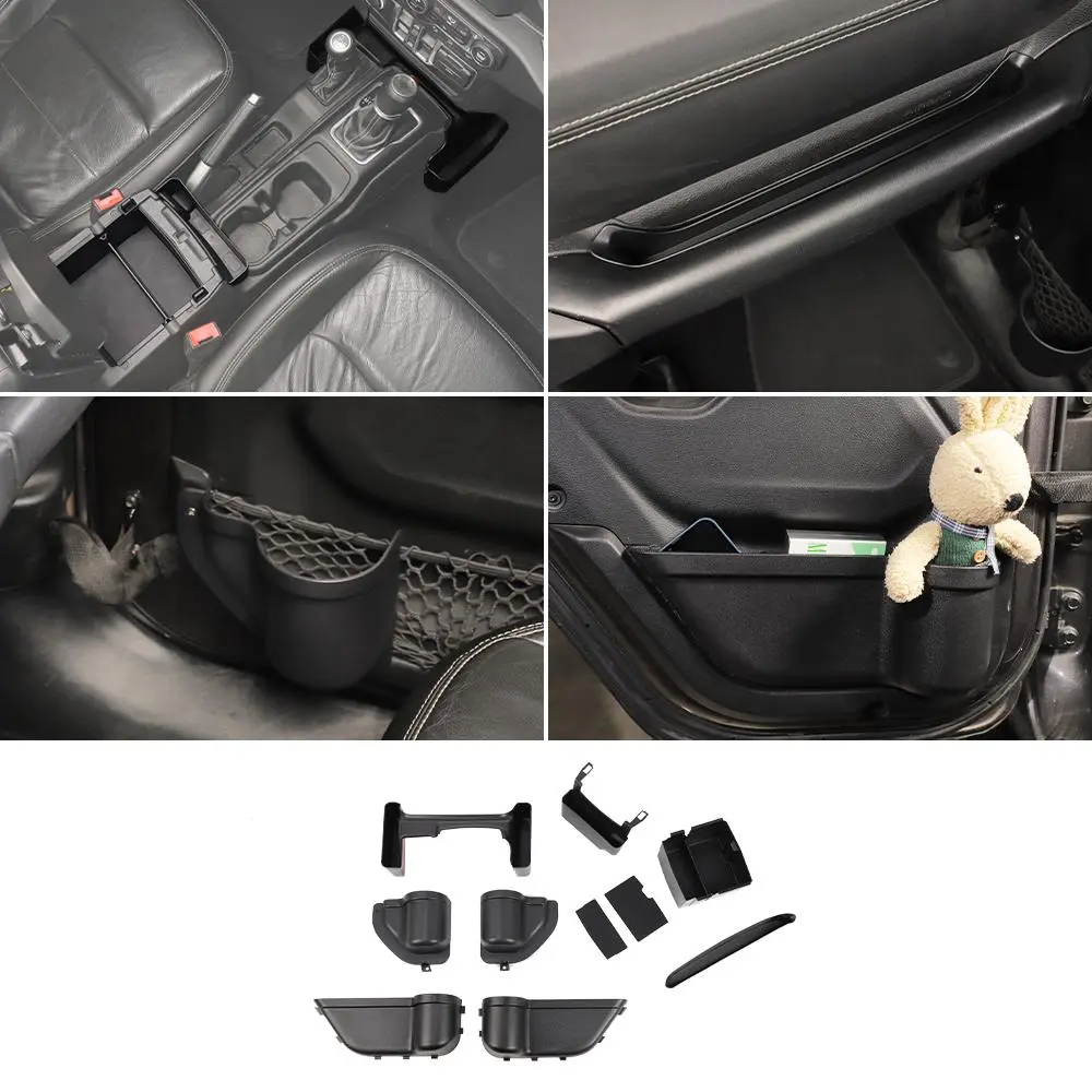 For 2018-2023 Jeep Wrangler JL/Gladiator JT 10 x Co-pilot Grab Bar/ Armrest Box / Center Console Gear/ Door Net Replacement Door Map Pocket Storage Box