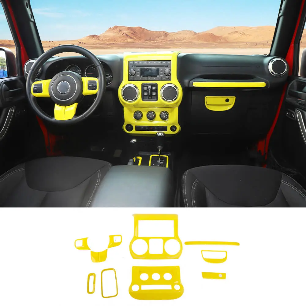 For 2011-2018 Jeep Wrangler JK JKU 10pcs Interior Decoration Trim Cover Kit - Image 13