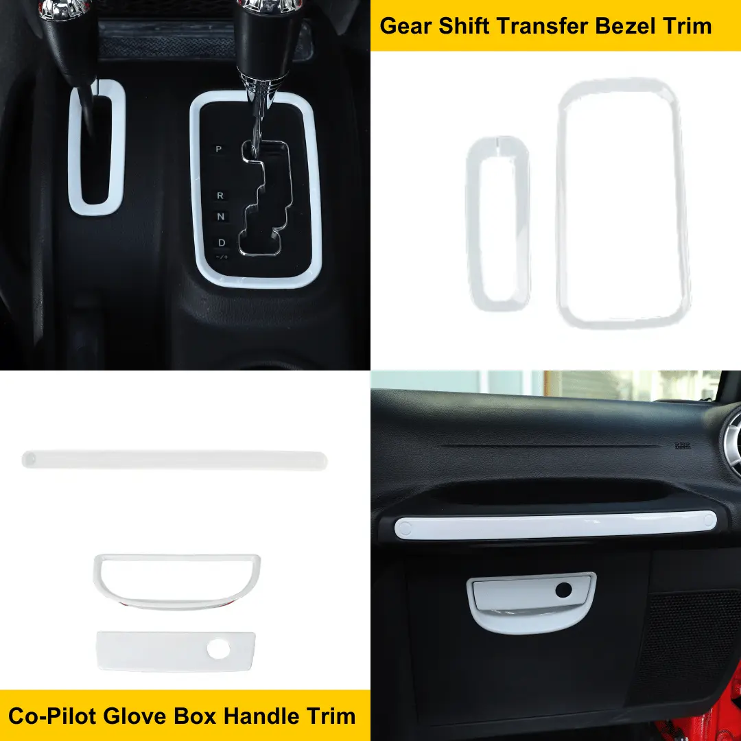 For 2011-2018 Jeep Wrangler JK JKU 10pcs Interior Decoration Trim Cover Kit - Image 6