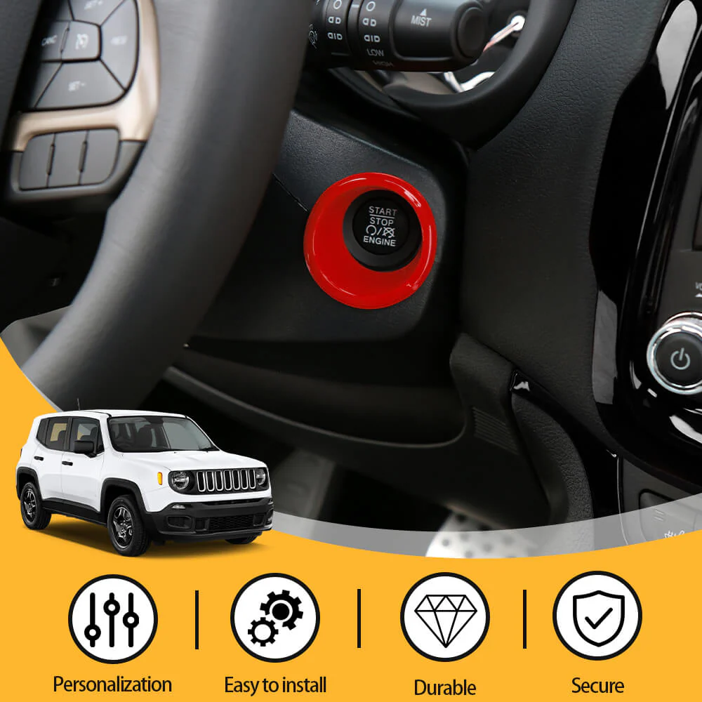 For 2015-2017 Jeep Renegade 12pcs Interior Decor Dash Panel & Console Trim Cover - Image 5