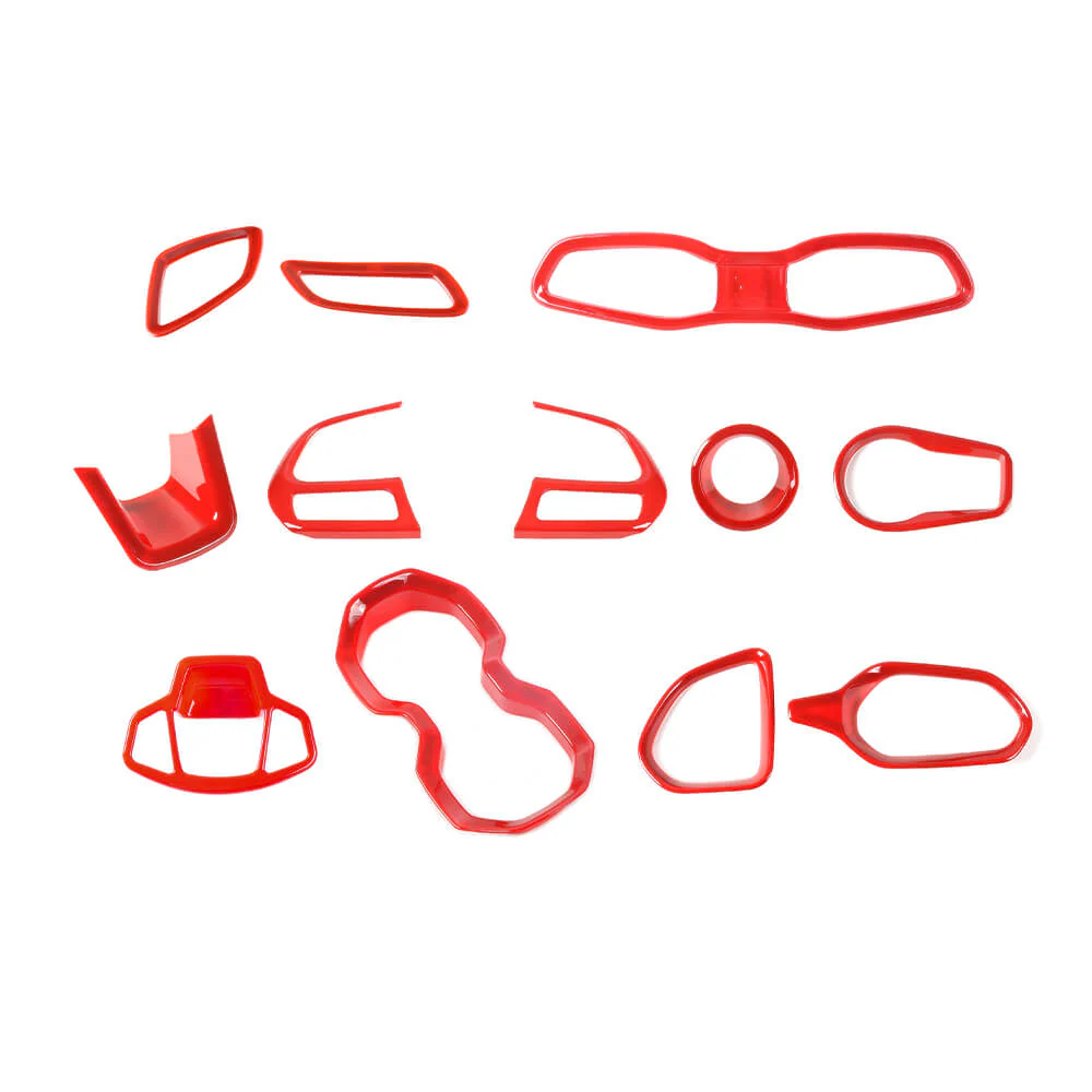 For 2015-2017 Jeep Renegade 12pcs Interior Decor Dash Panel & Console Trim Cover - Image 6