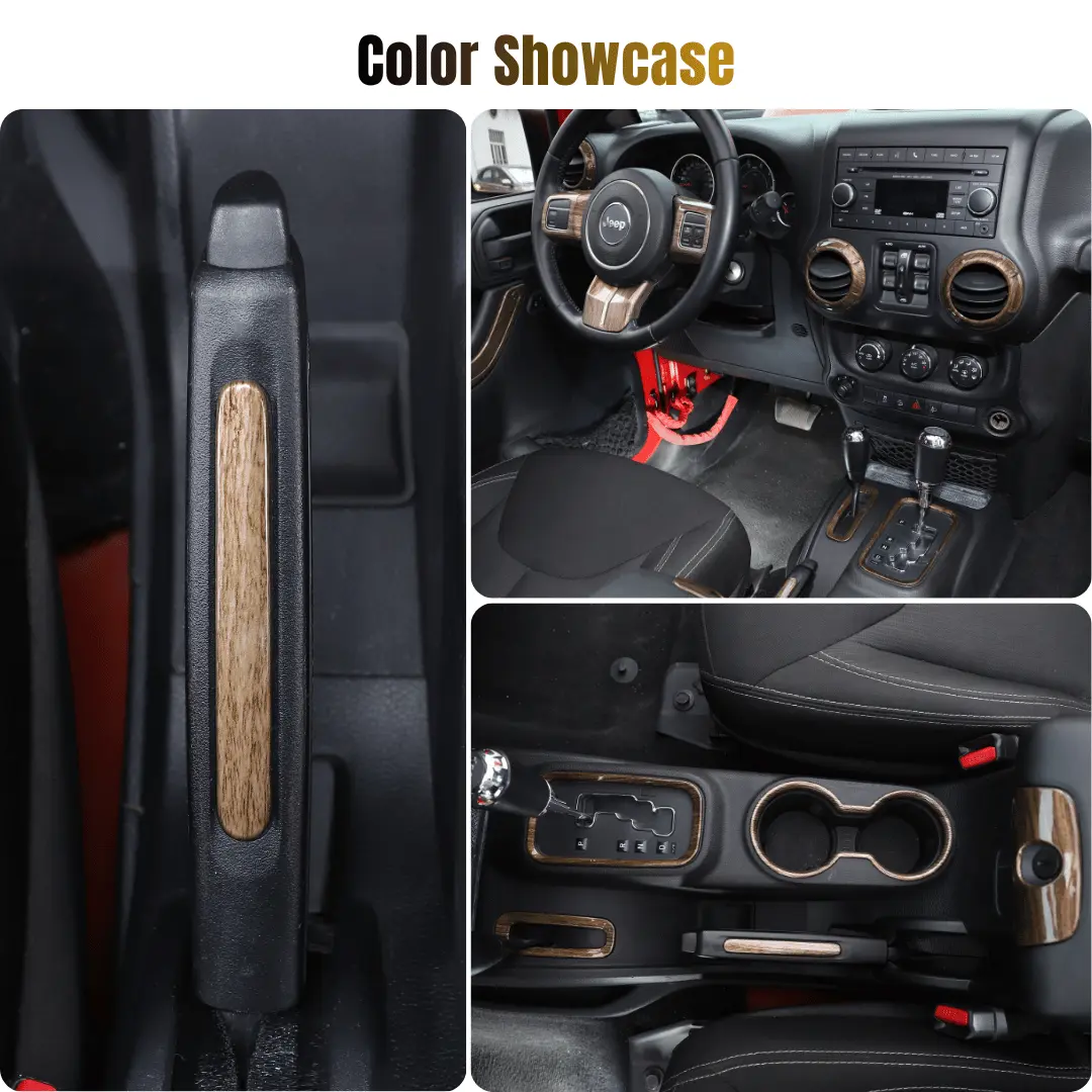 For 2011–2018 Jeep Wrangler JKU 4-Door 18PCS Interior Trim Kit – Dashboard & Center Console Decoration Cover - Image 12