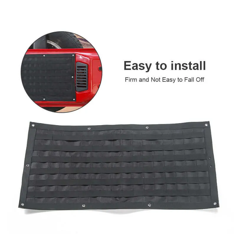 For 2007+ Jeep Wrangler TJ JK JKU JL JLU Black Car Trunk Saddlebag Tool Organizer Tail Door Storage Bag - Image 6