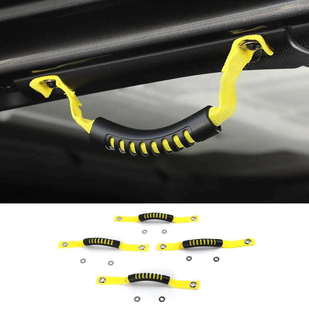 For 2018+ Jeep Wrangler JL &Gladiatar JT 2-in-1 Roll Bar Grab Handles Paracord Grip Handle 4Pcs