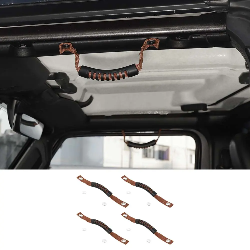 For 2018+ Jeep Wrangler JL &Gladiatar JT 2-in-1 Roll Bar Grab Handles Paracord Grip Handle 4Pcs - Image 13